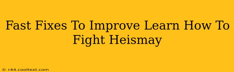 Fast Fixes To Improve Learn How To Fight Heismay