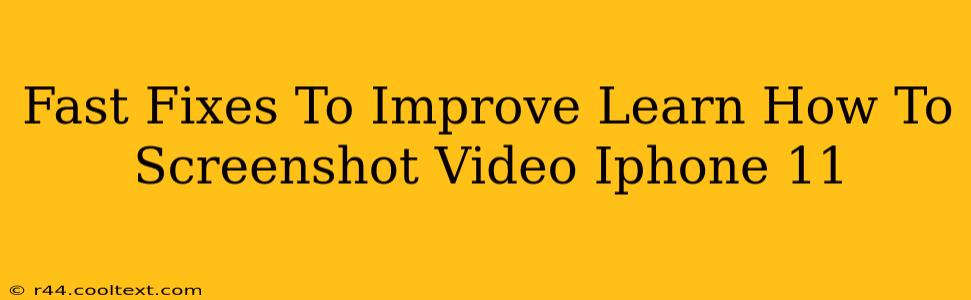 Fast Fixes To Improve Learn How To Screenshot Video Iphone 11