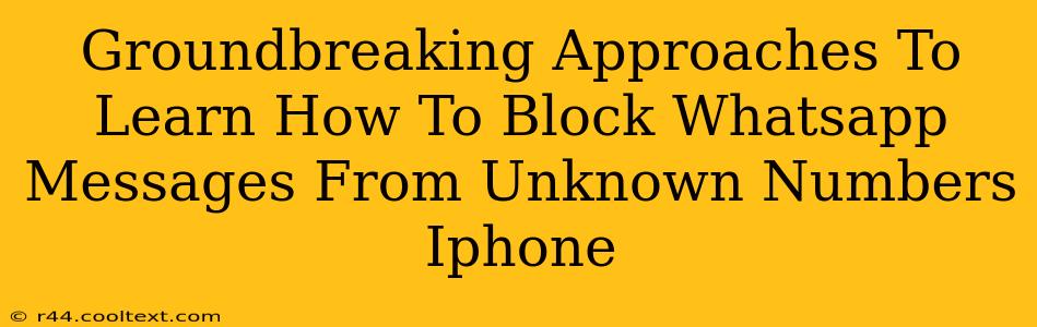 Groundbreaking Approaches To Learn How To Block Whatsapp Messages From Unknown Numbers Iphone