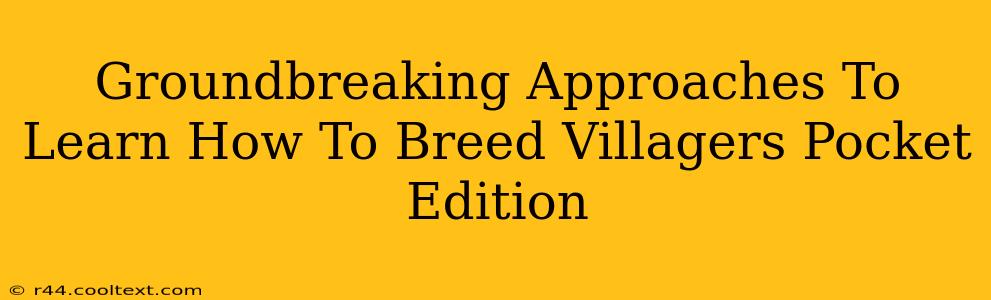 Groundbreaking Approaches To Learn How To Breed Villagers Pocket Edition