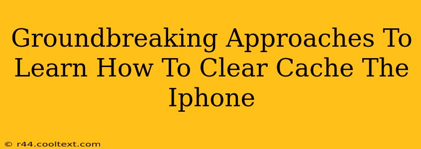 Groundbreaking Approaches To Learn How To Clear Cache The Iphone