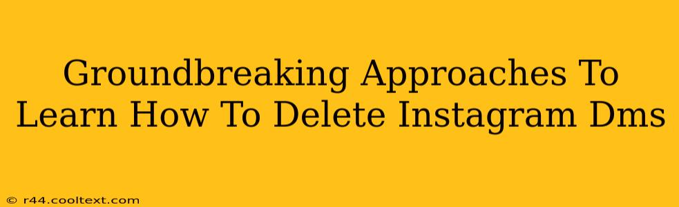 Groundbreaking Approaches To Learn How To Delete Instagram Dms
