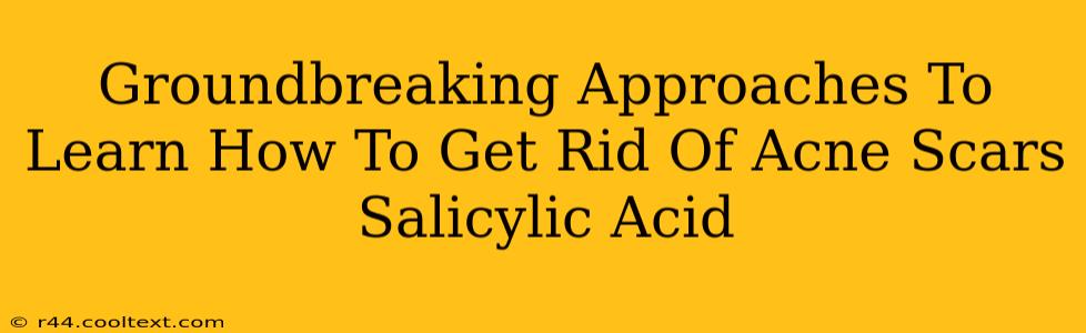 Groundbreaking Approaches To Learn How To Get Rid Of Acne Scars Salicylic Acid