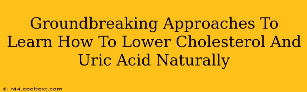 Groundbreaking Approaches To Learn How To Lower Cholesterol And Uric Acid Naturally