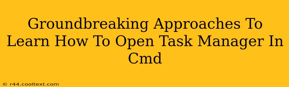 Groundbreaking Approaches To Learn How To Open Task Manager In Cmd