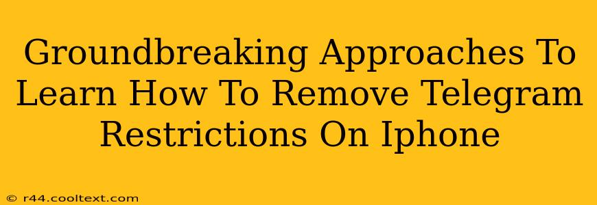 Groundbreaking Approaches To Learn How To Remove Telegram Restrictions On Iphone