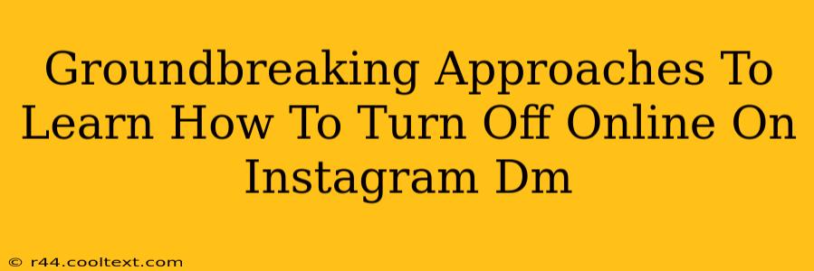 Groundbreaking Approaches To Learn How To Turn Off Online On Instagram Dm