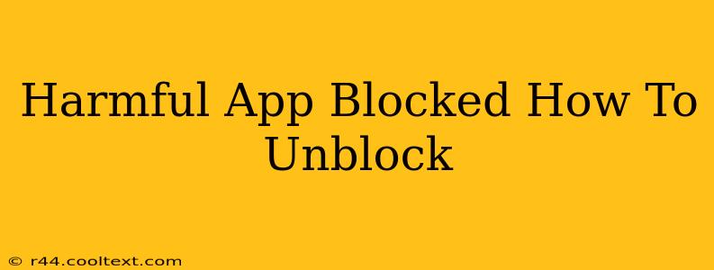 Harmful App Blocked How To Unblock