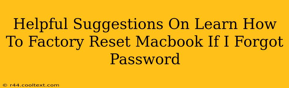 Helpful Suggestions On Learn How To Factory Reset Macbook If I Forgot Password