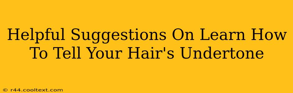 Helpful Suggestions On Learn How To Tell Your Hair's Undertone