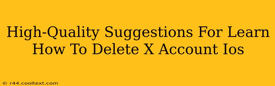 High-Quality Suggestions For Learn How To Delete X Account Ios