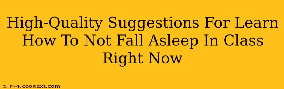 High-Quality Suggestions For Learn How To Not Fall Asleep In Class Right Now