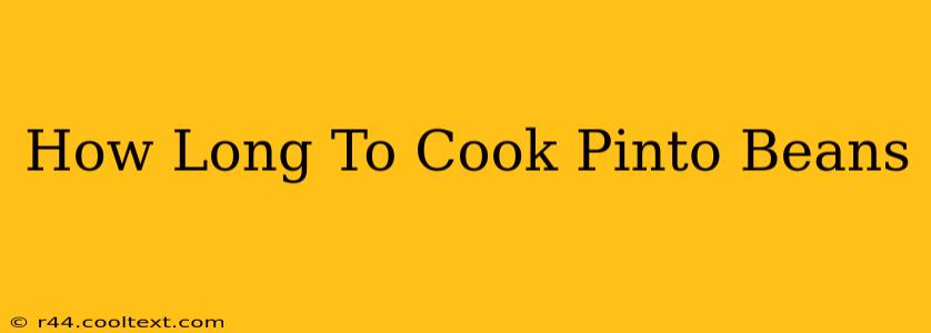 How Long To Cook Pinto Beans