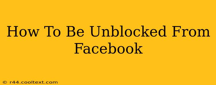 How To Be Unblocked From Facebook