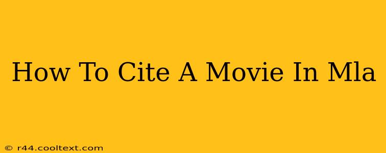 How To Cite A Movie In Mla