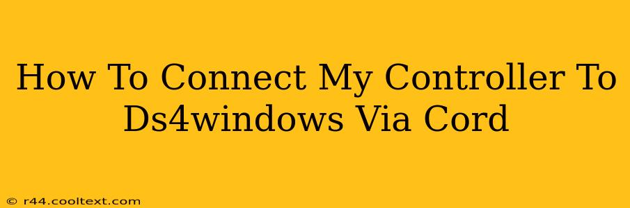 How To Connect My Controller To Ds4windows Via Cord