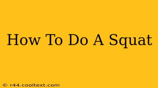 How To Do A Squat