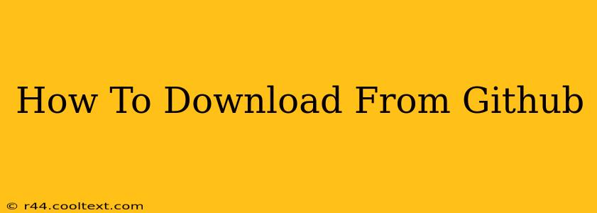 How To Download From Github