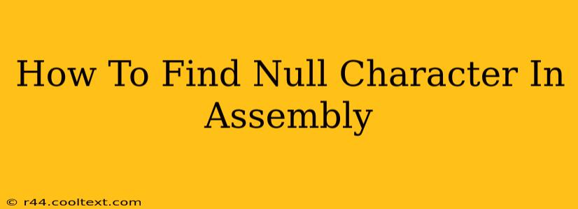 How To Find Null Character In Assembly