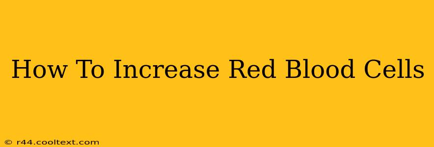 How To Increase Red Blood Cells