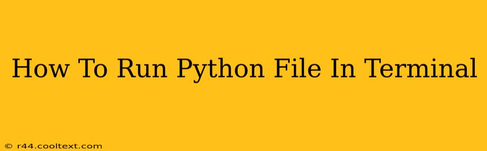 How To Run Python File In Terminal