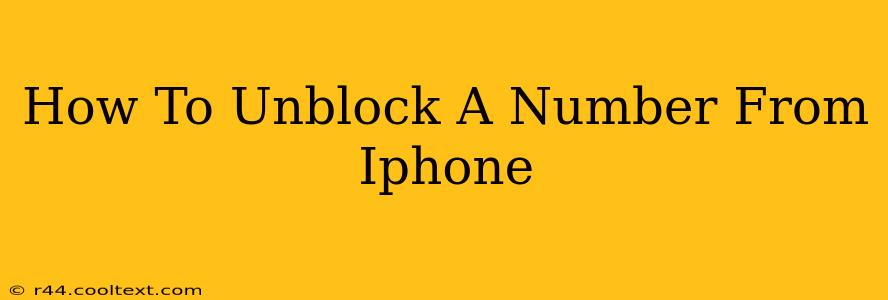 How To Unblock A Number From Iphone