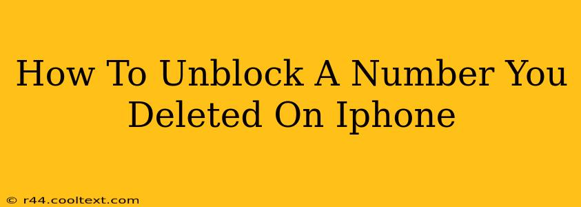 How To Unblock A Number You Deleted On Iphone