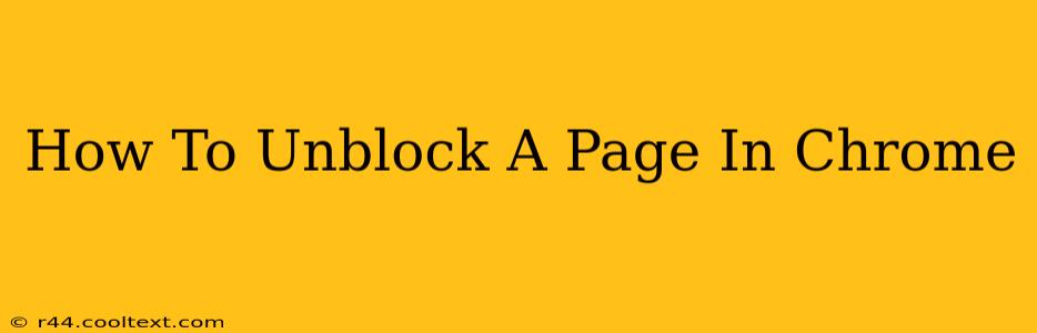 How To Unblock A Page In Chrome