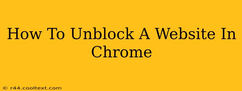 How To Unblock A Website In Chrome