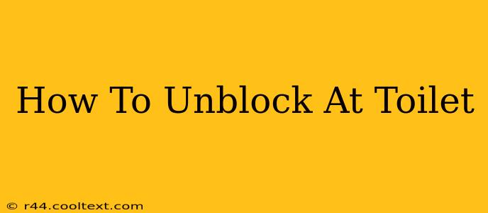 How To Unblock At Toilet