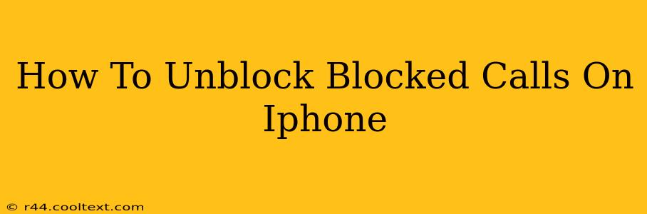 How To Unblock Blocked Calls On Iphone