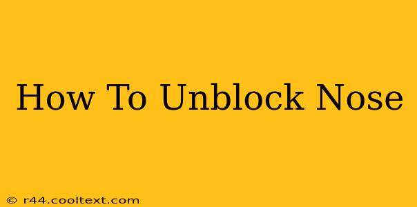 How To Unblock Nose