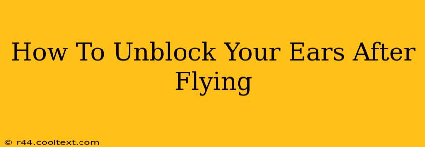 How To Unblock Your Ears After Flying