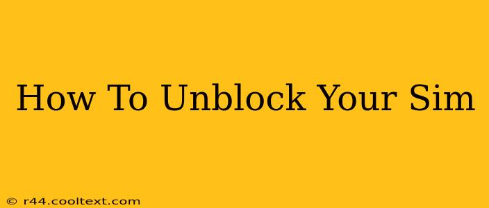 How To Unblock Your Sim