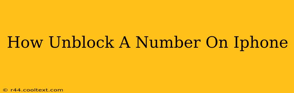 How Unblock A Number On Iphone