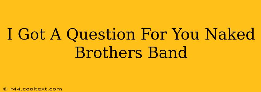 I Got A Question For You Naked Brothers Band