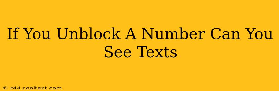 If You Unblock A Number Can You See Texts