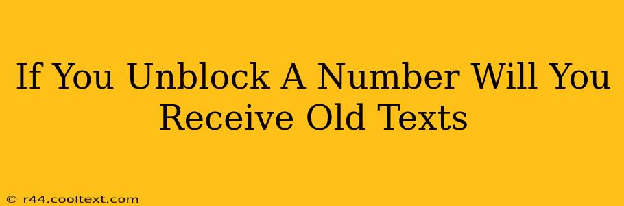 If You Unblock A Number Will You Receive Old Texts