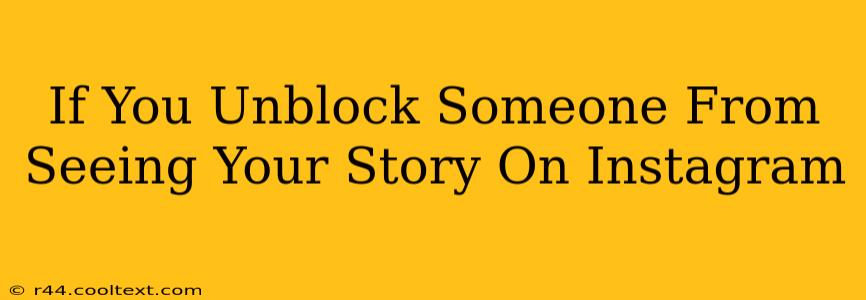 If You Unblock Someone From Seeing Your Story On Instagram