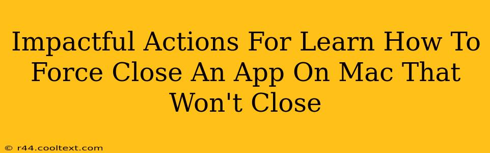 Impactful Actions For Learn How To Force Close An App On Mac That Won't Close