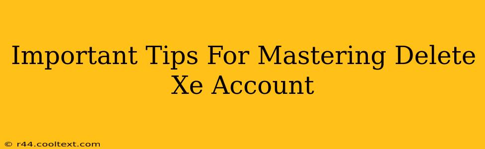 Important Tips For Mastering Delete Xe Account