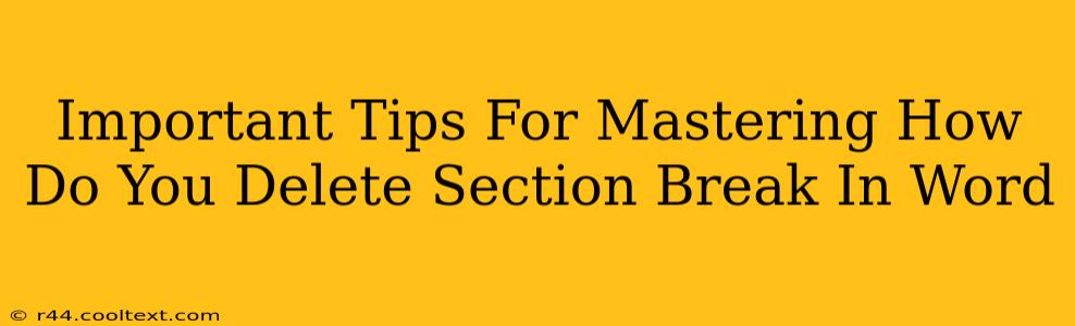 Important Tips For Mastering How Do You Delete Section Break In Word