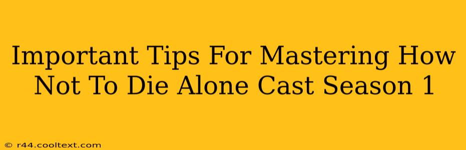 Important Tips For Mastering How Not To Die Alone Cast Season 1