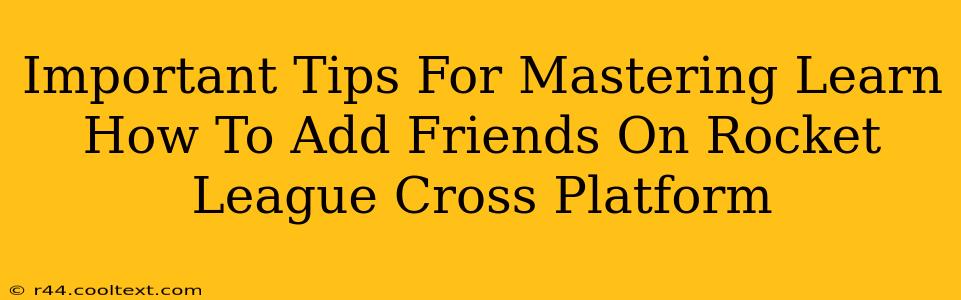 Important Tips For Mastering Learn How To Add Friends On Rocket League Cross Platform