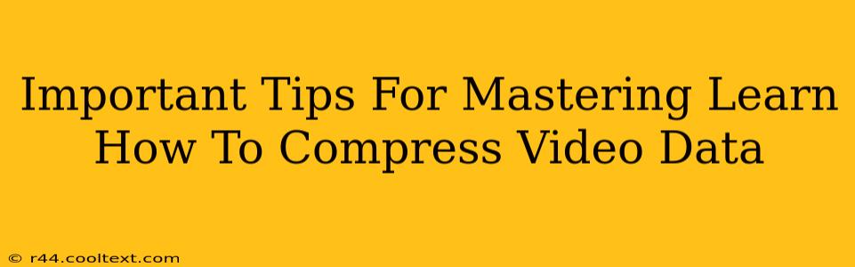 Important Tips For Mastering Learn How To Compress Video Data