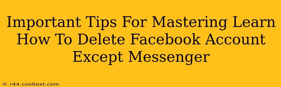 Important Tips For Mastering Learn How To Delete Facebook Account Except Messenger