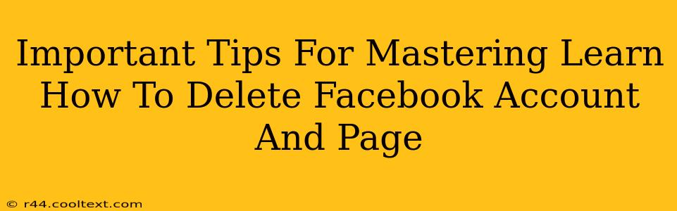 Important Tips For Mastering Learn How To Delete Facebook Account And Page