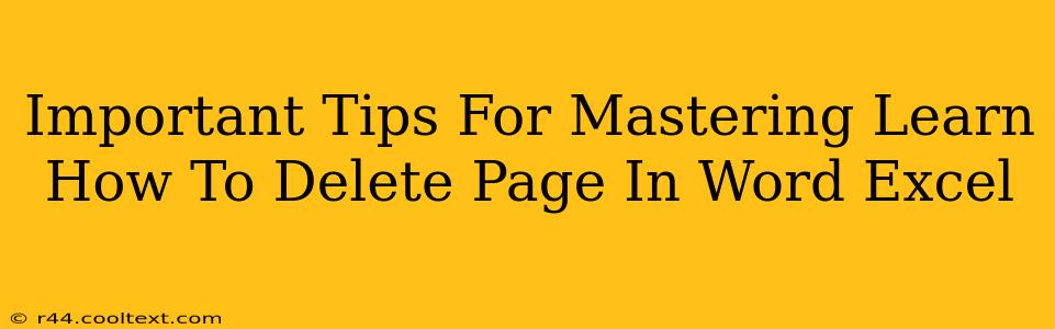 Important Tips For Mastering Learn How To Delete Page In Word Excel