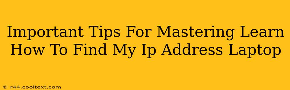 Important Tips For Mastering Learn How To Find My Ip Address Laptop