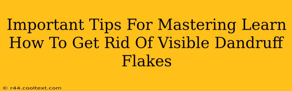 Important Tips For Mastering Learn How To Get Rid Of Visible Dandruff Flakes